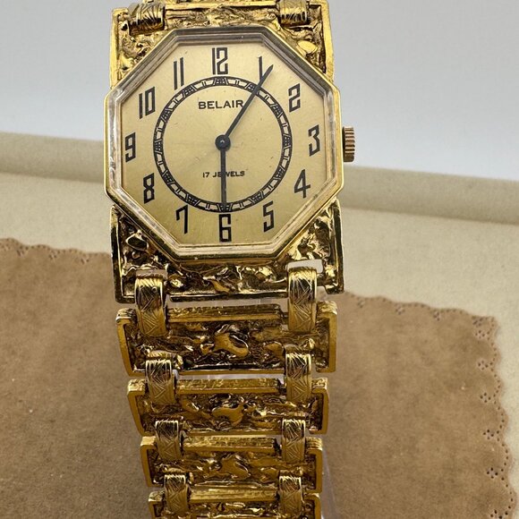 Vintage Belair 17 Jewel  Movemenrt Gold Tone 1960's Watch - Picture 2 of 8